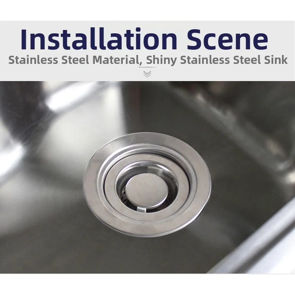 

77mm Stainless Steel Sink Strainer Filter Mesh Kitchen Basket Drain Cover Sink Strainer Filter Mesh For Kitchen Bathroom Sink