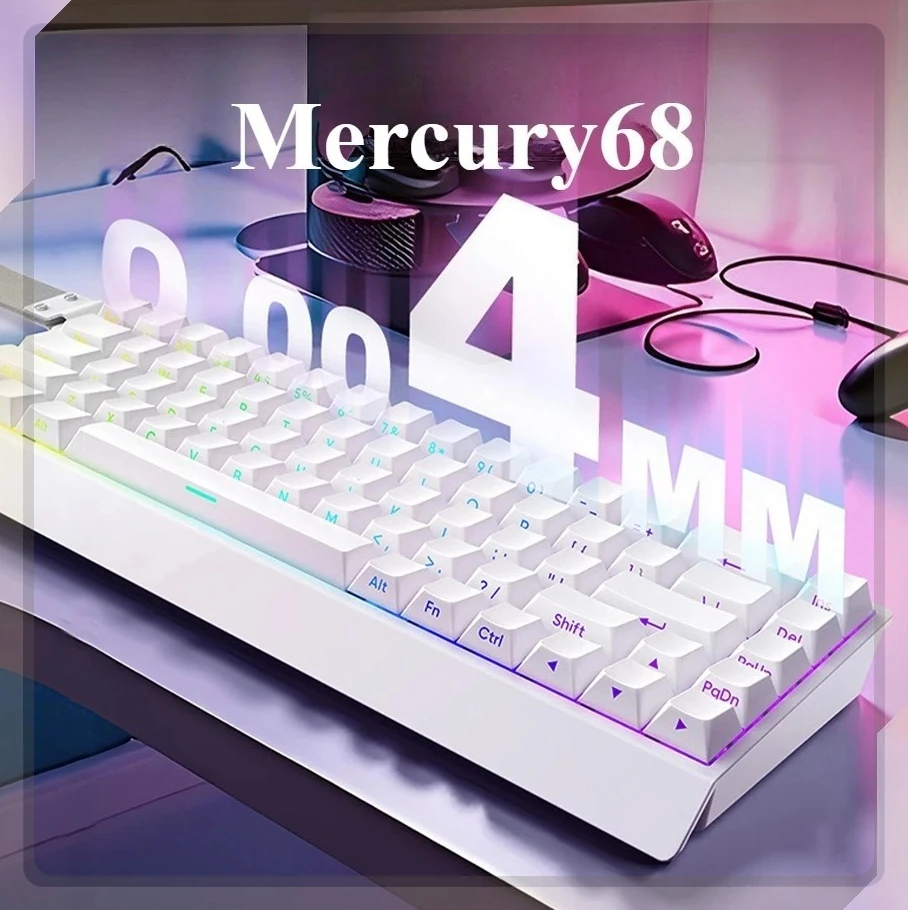 

IROK Carotmas Mercury68 8K Магнитный переключатель Механические клавиатуры 68 клавиш RT0.004 мм Низкая задержка Пользовательская проводная игровая клавиатура ПК Подарки