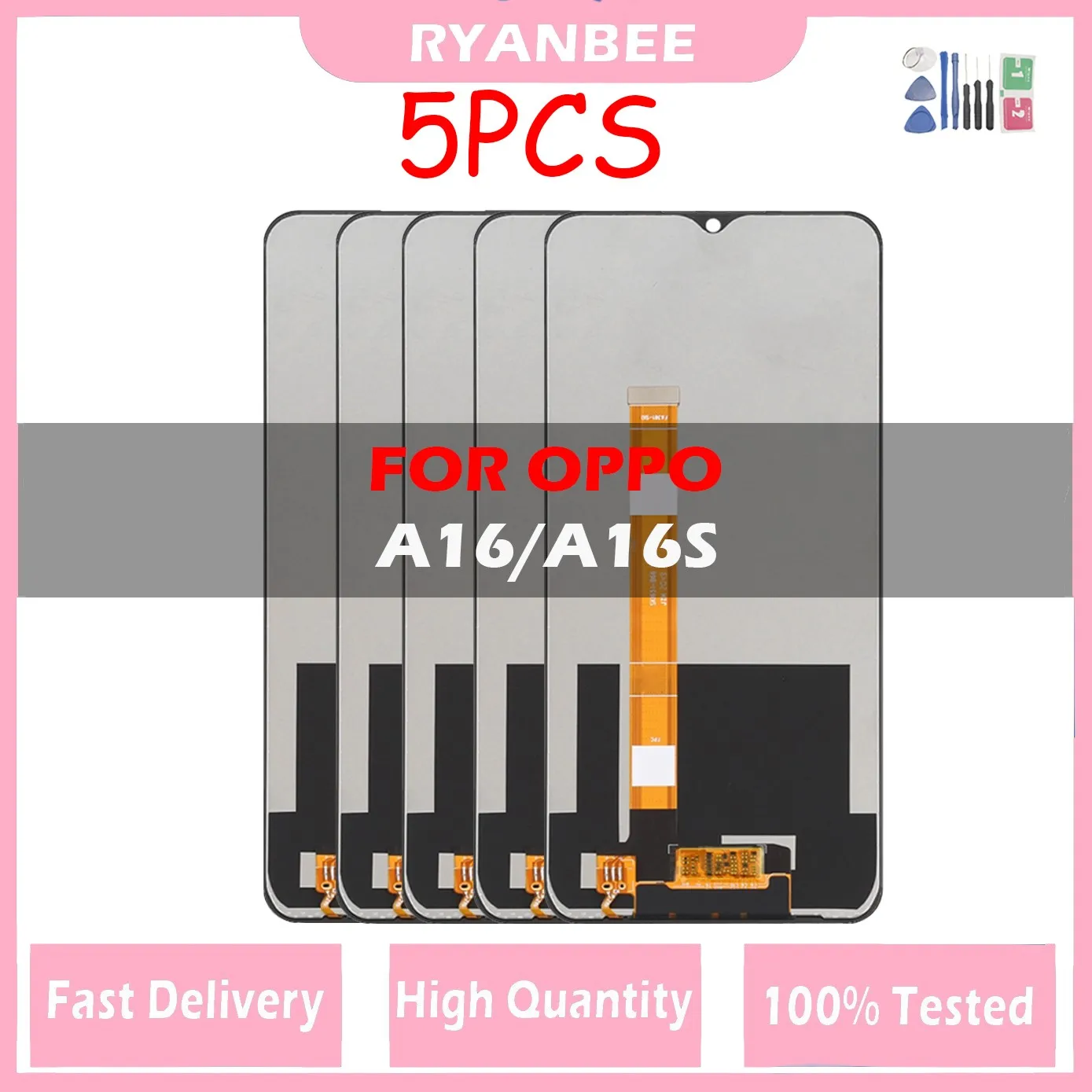 

5PCS Original LCD For Oppo A16 Display CPH2269 Touch Screen Digitizer Assembly Replacement,For A16S CPH2271 LCD Repair Parts