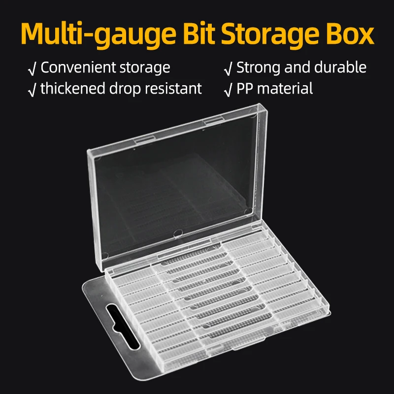 1PC Twist Drill Empty Box Storage Box Toolbox Tool Accessories Woodworking Drill Bit 5/10 Hole Transparent Plastic Box