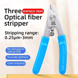 Stainless steel three mouth Miller pliers for optical fiber stripping coated with leather wire for optical cable pliers