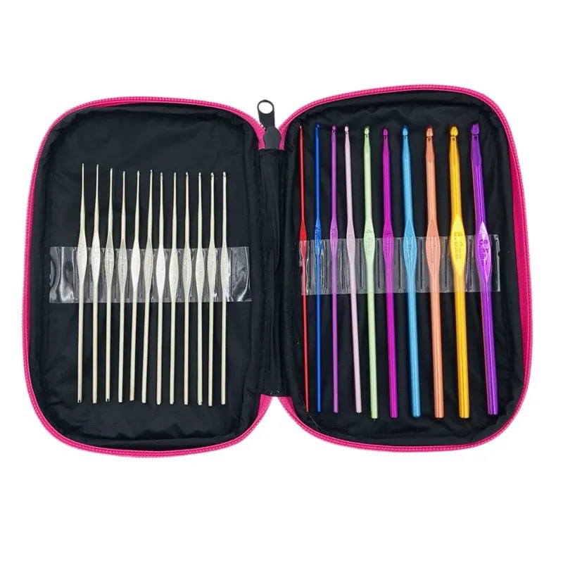 22Pcs Crochet Set Crochet Set With Storage Bag Ergonomic Knitting Needle Blunt Needle DIY Beginner Manual Weaving Craft Art Tool