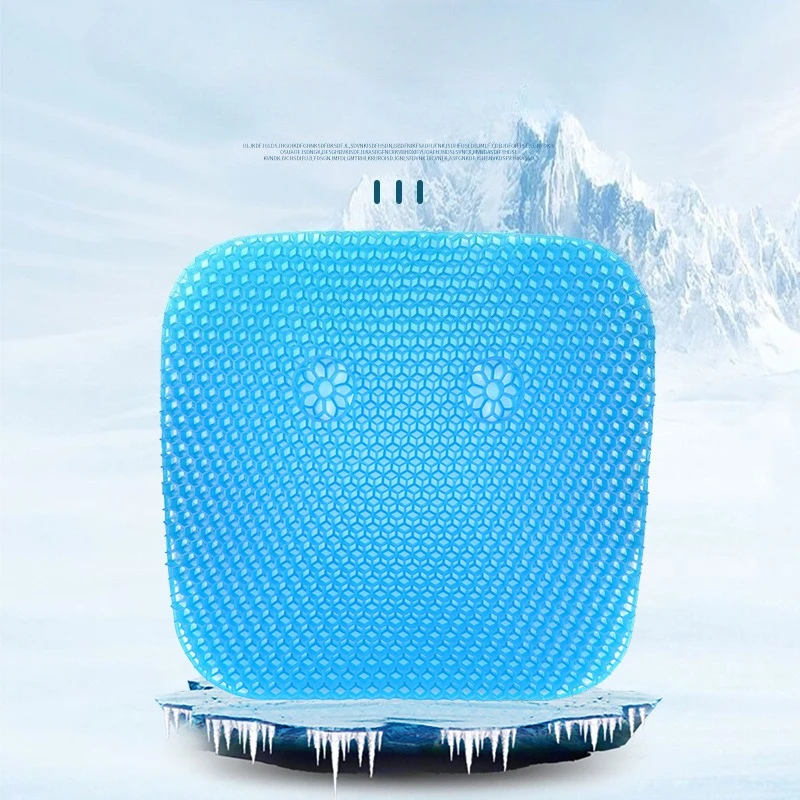 

Double Layer Thicken Summer Ice Cooling Gel Seat Cushion with Honeycomb Shaped Holes Hollow Out Breathable Car Seats Soft Pads