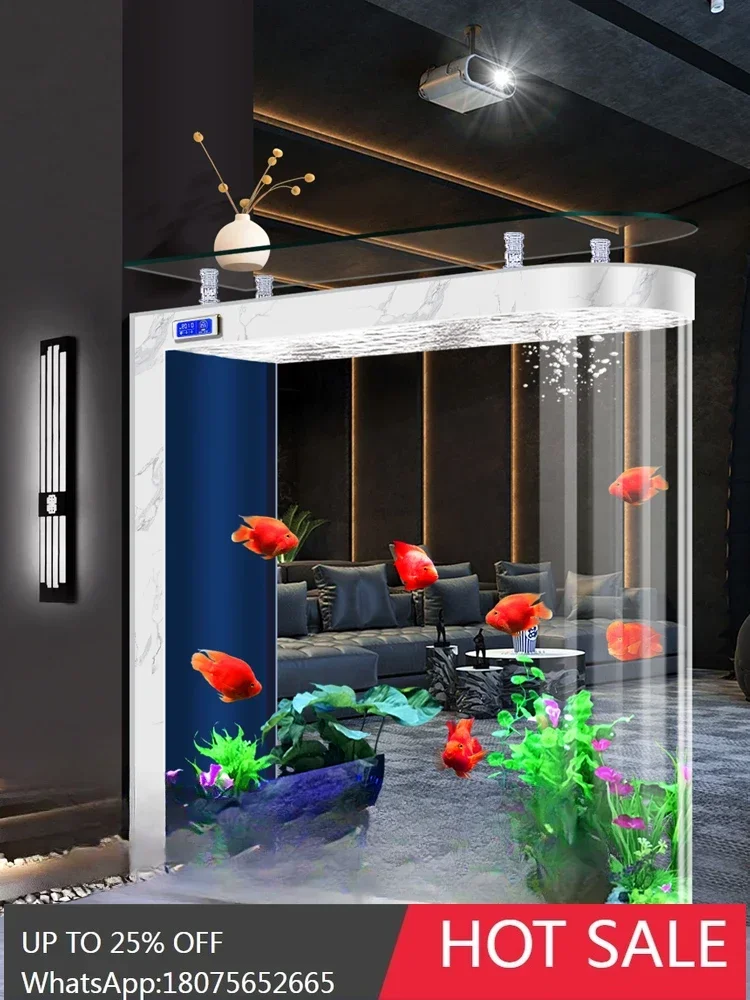 

b18aquarium living room screen partition medium and large automatic filter goldfish tank