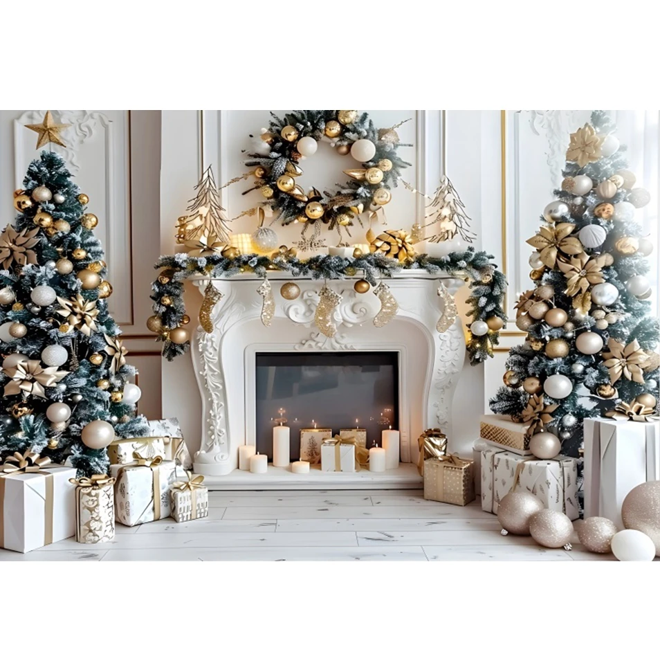 خلفية عيد الميلاد للقصر الأبيض العتيق ، شجرة عيد الميلاد الجدارية ، صورة العائلة ، فوتوبوث ، خلفية الحزب ، هدايا للأطفال