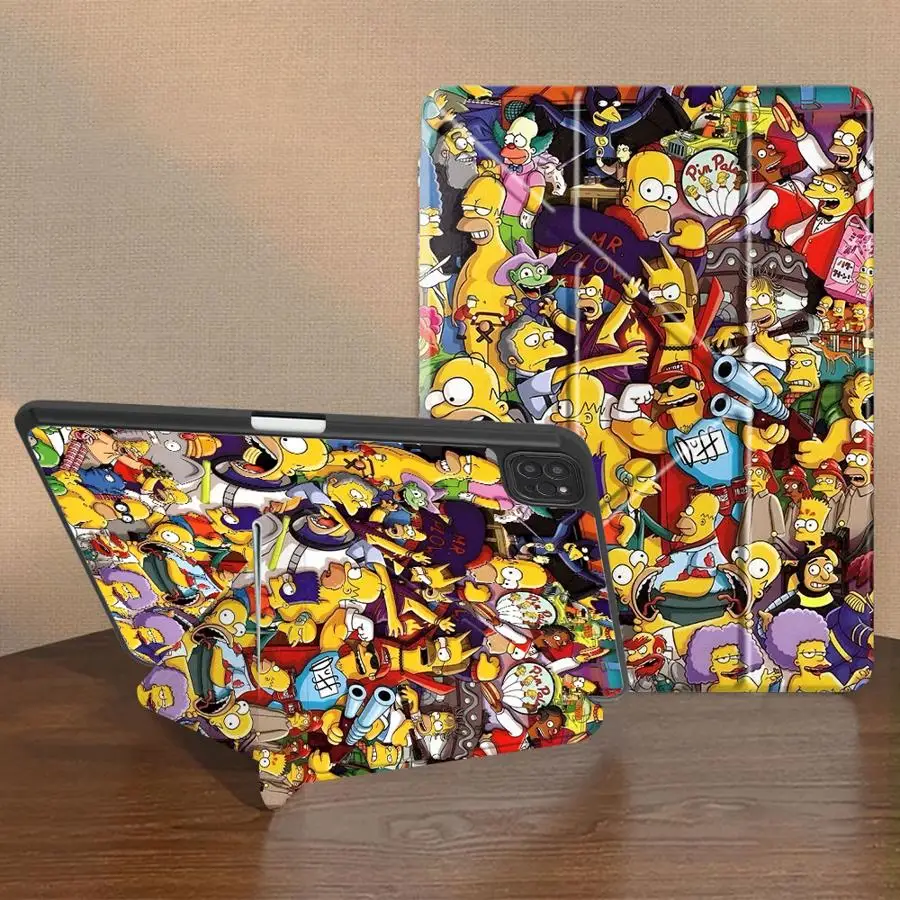Holder Cover Tablet Case For iPad Pro 2025 Mini 6 7 Air 4 5 M3 M2 1 2 M4 11inch Pro 11th 10th 9th 8th 7th 12.9inch The Simpsons