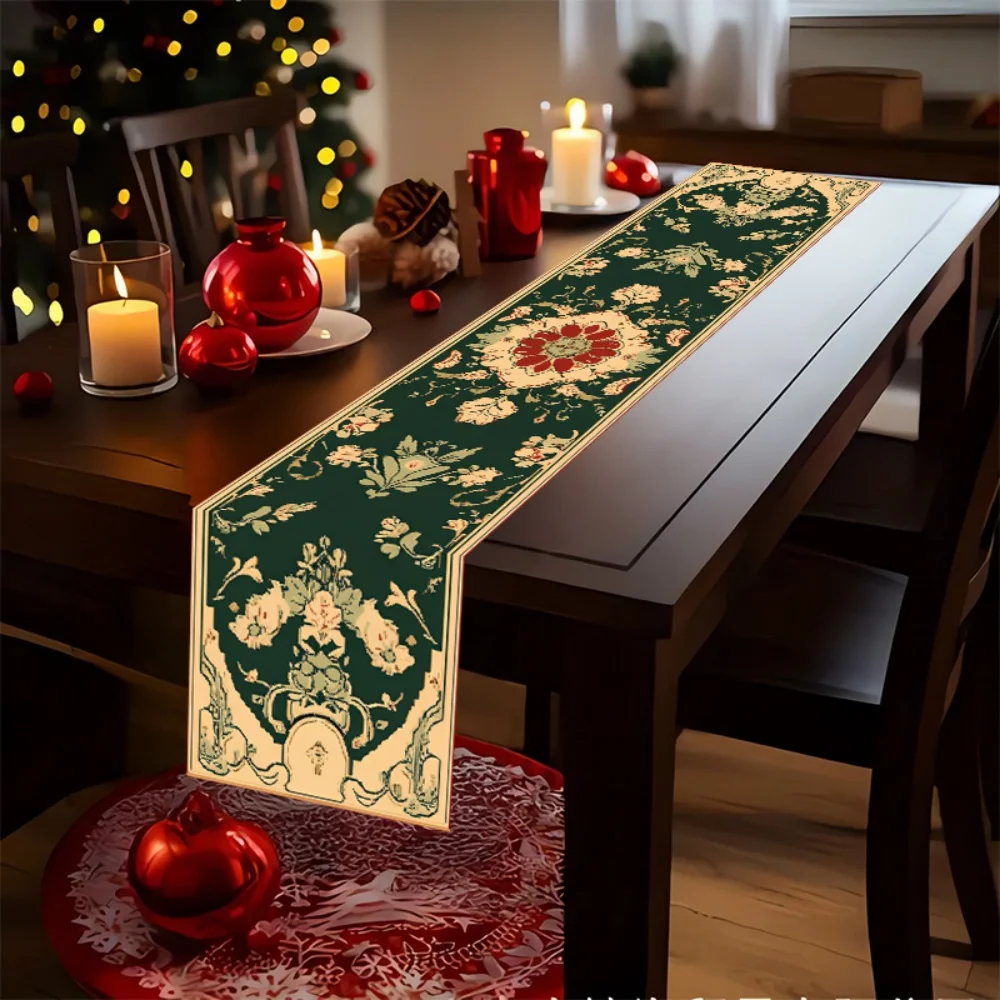 

1 шт. богемная дорожка для стола — элегантный цветочный обеденный декор, прочная полиэфирная ткань на Рождество, День Благодарения, свадьбу, вечеринку