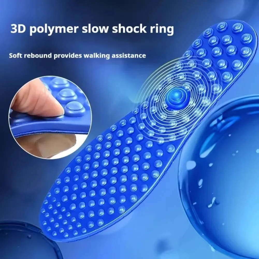 1 Paar EVA-Massage-Einlegesohle, hohe Elastizität, Dämpfung, Sport-Einlegesohlen, Finger-Druckbrett-Design, weiche Freizeitschuhe, Sohle