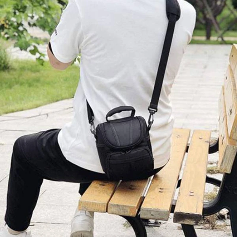 Bolsa para câmera slr, bolsa leve para fotografia, alça de ombro ajustável, bolsa para câmera, bolso com zíper para nikon d40