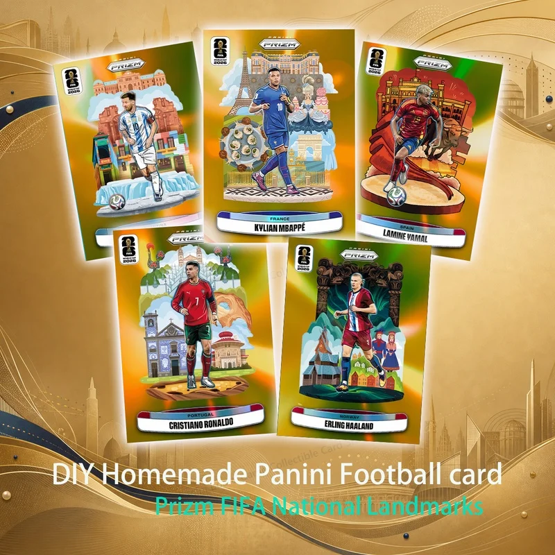 DIY Homemade Panini Signature Card Lionel Messi Lamine Yamal Erling Haaland Cristiano Ronaldo Gif Valentine's Day Board Game