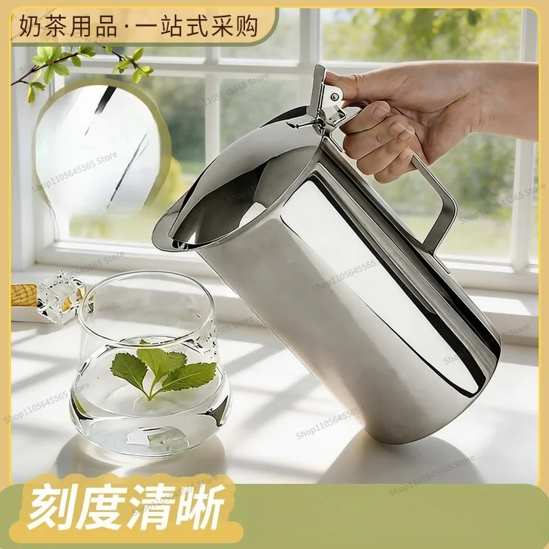 For 304 Stainless Steel Chilled Water Kettle 1900ml Large Capacity with Lid Chilled Water Kettle High-end Restaurant Teapot