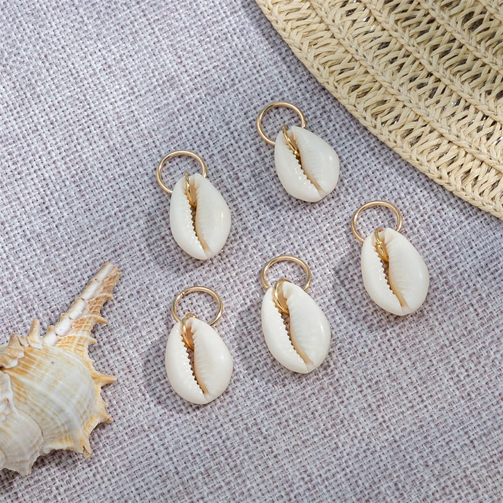 Shell Hair Clips Conch Pendant Hairpin 5Pcs/Pack Vintage Shell Ring Hairpin Bohemian Braid Alloy Hair Clips for Women Girls