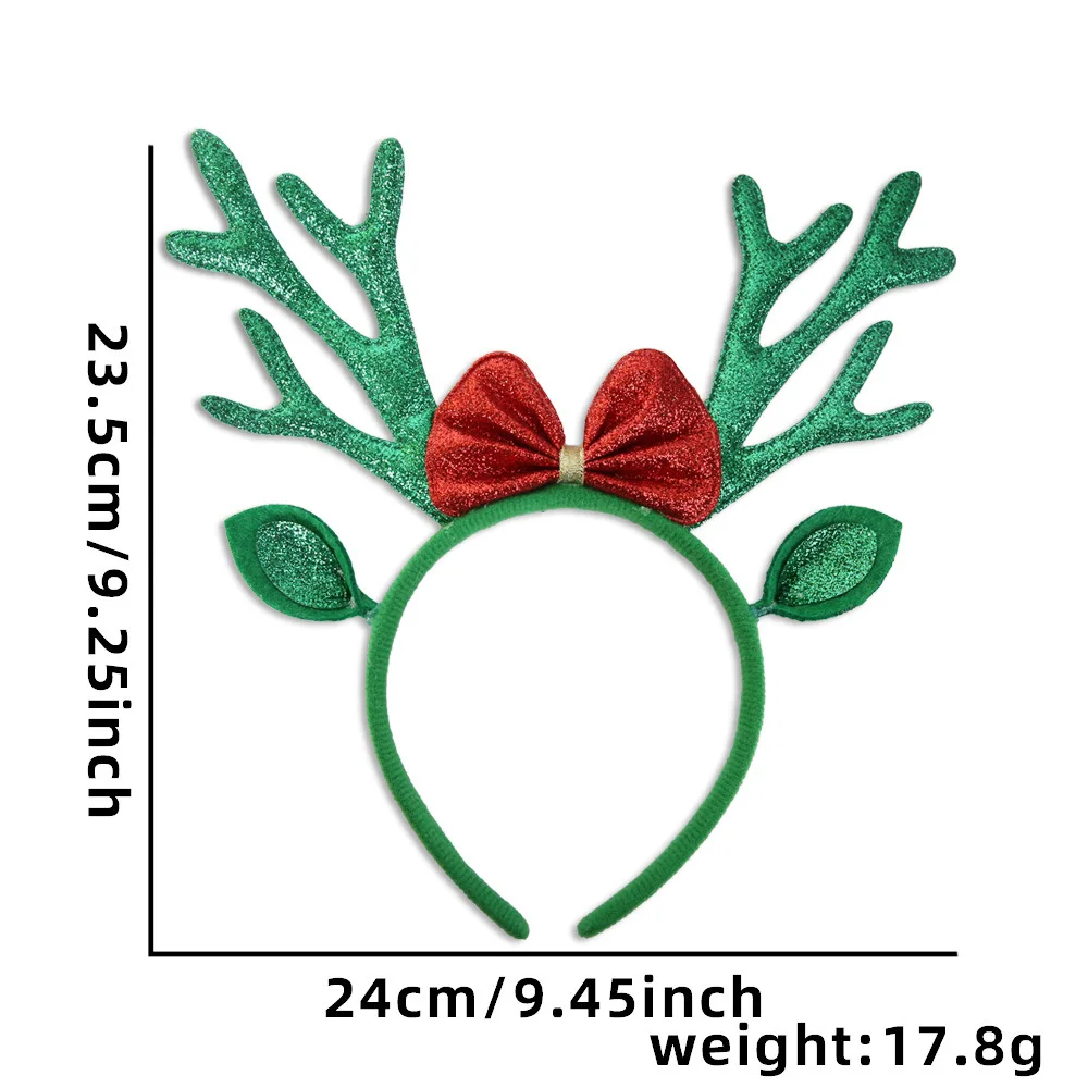Reindeer Antlers Headband Glitter Christmas Hair Hoop Xmas Hair Accessories Shiny Christmas Headband For Dress Up Family School