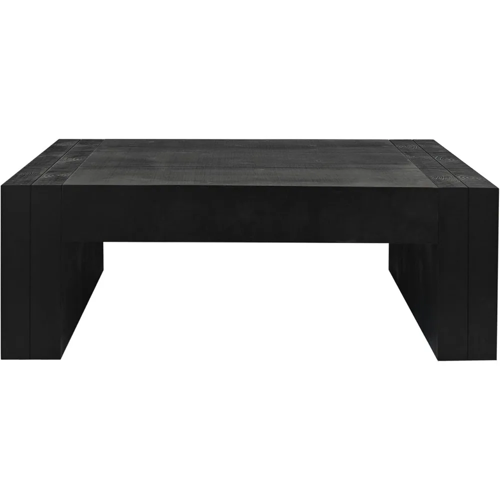 Large Rustic Rectangular Coffee Table for Living Spaces - Oversized Solid Wood Mid-Century Modern Centerpiece