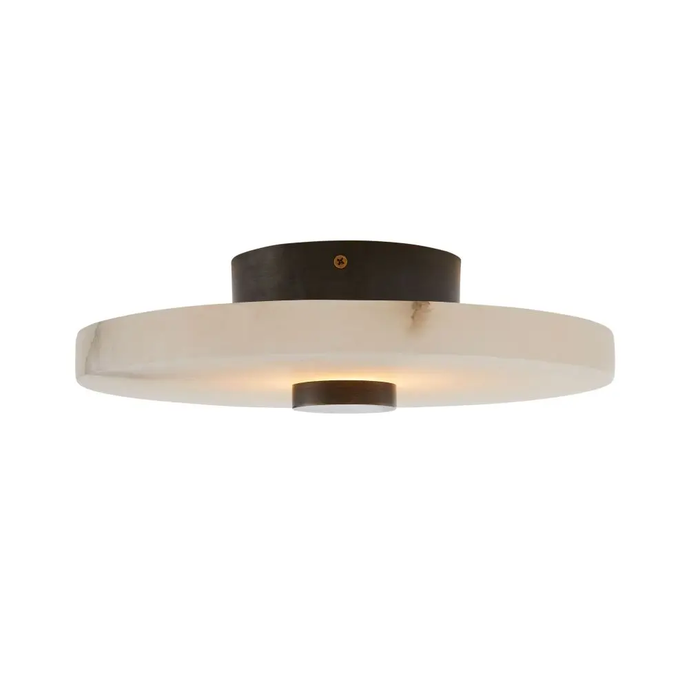 Alabaster Flush Mount Collection Simple Modern Bedroom Home Calcite Round Surface Mount Light Fixture Round Black Ceiling Light