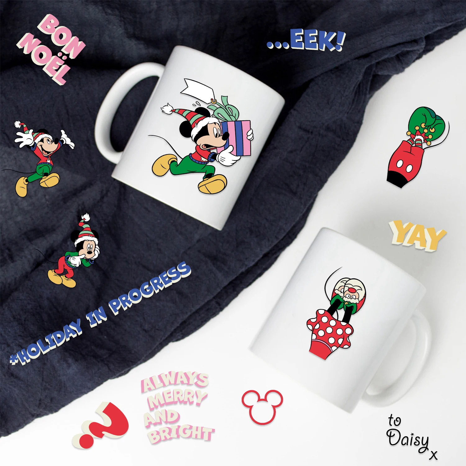 32 ورقة ديزني ميكي ماوس حفلة عيد الميلاد لغز ملصقات DIY متعة الكرتون ملصقات PVC لعب الأطفال زجاجات المياه الكمبيوتر المحمول #3