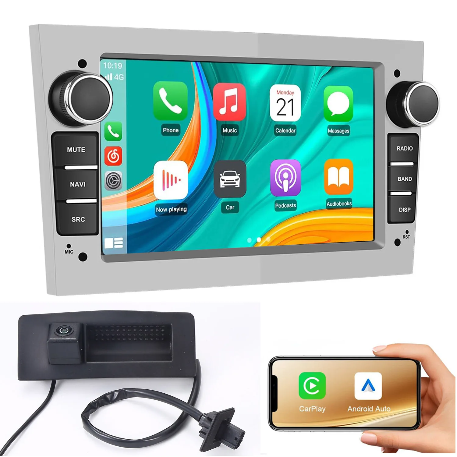 Android 7” car radio Bluetooth Carpaly GPS Navigation+ HD reverse camera for Opel Astra H Caranvan gtc Vauxhall Zafira B Kombi