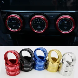 3Pcs Metal Air Condition Knob Trim Ring Decoration Cover For Subaru Forester Impreza XV Crosstrek WRX Levorg Interior Accessory