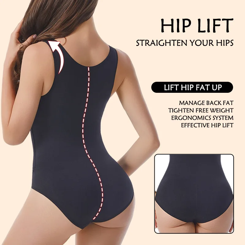 Women Bodysuit Shapewear Double Breasted Tummy Control Fajas Body Shaper New Sexy Slim Cincher Corset Tops Plus Size