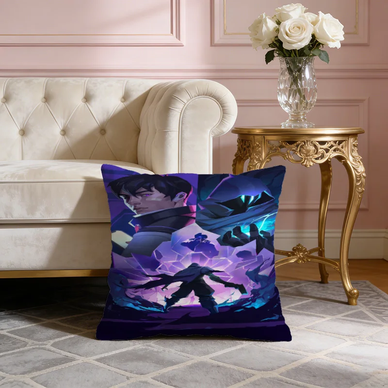 1PC Fearless Contract Iso Shadow Illustration Printed Pillowcase, Polyester Cushion Cover, Zipper Closure, Machine Washable, Ide