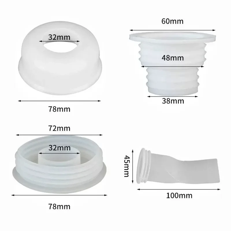 White Silicone Drain Deodorant Core Sewer Pipe Anti Odor Seal Plug Kitchen Sink Floor Drains Filter Stopper Bathroom Accessories
