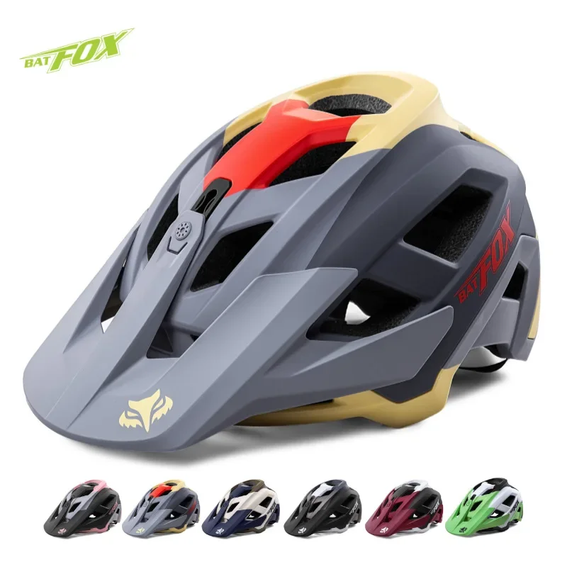 BATFOX Bicycle helmet mtb Adjustable brim&head Road Mountain Bike Helmet Men Women Comfort lining Sports Safety Cycling Helmets