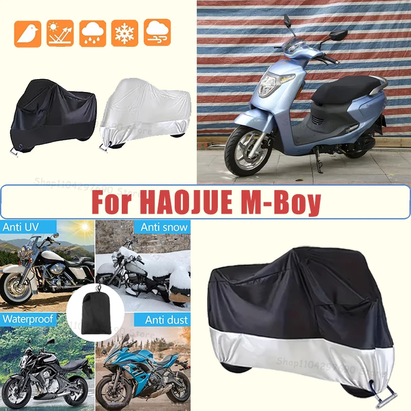 210D Oxford Motorcycle Cover Waterproof All Season UV Protection For HAOJUE M-Boy Anti-Tear Windproof Motorbike Cover