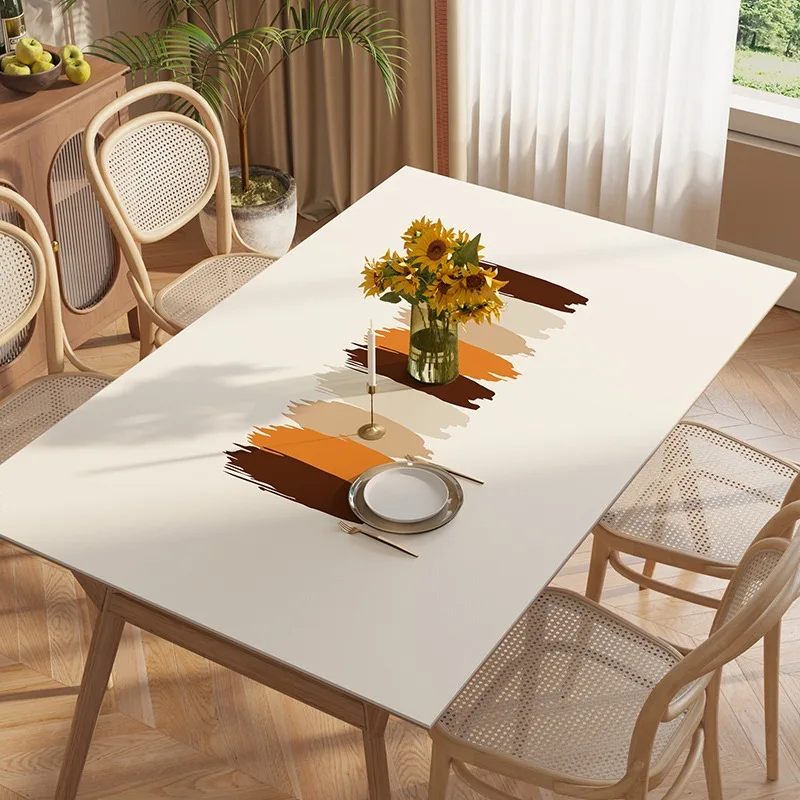 Simple Dining Table Mats PVC Waterproof Oil-proof Anti-slip Soft Floor Mat Household No-wash Desk TV Cabinet Coffee Table Mats