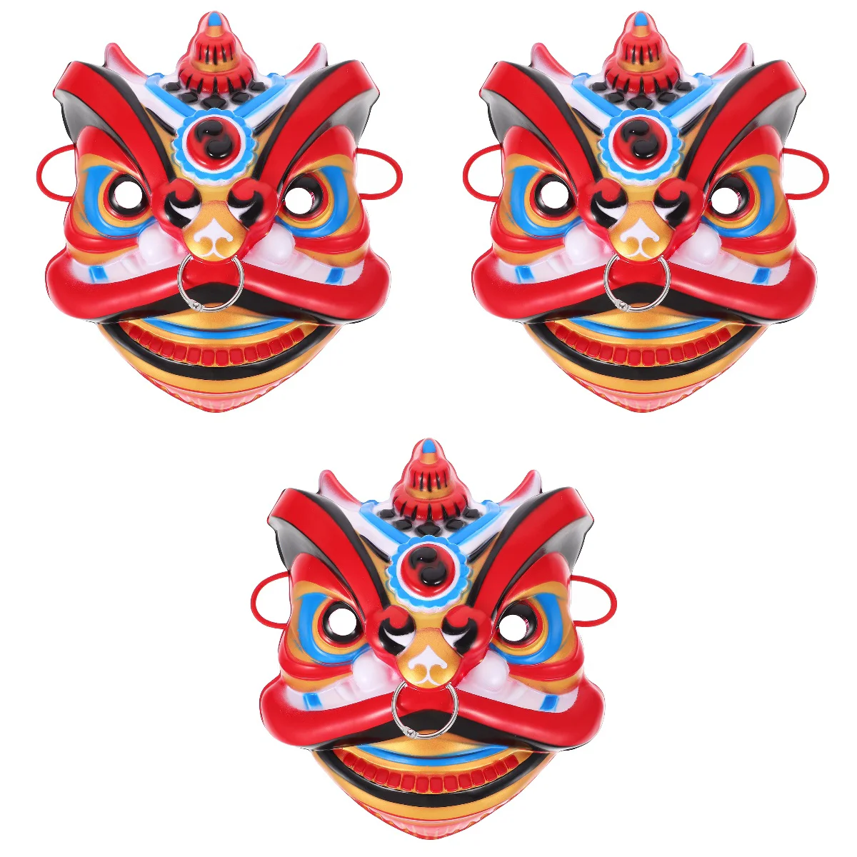 

3 PCS Face Mask Awakening Men's Full Manual Performance Stage Annual Meeting Dancing Party Dance Red Cosplay