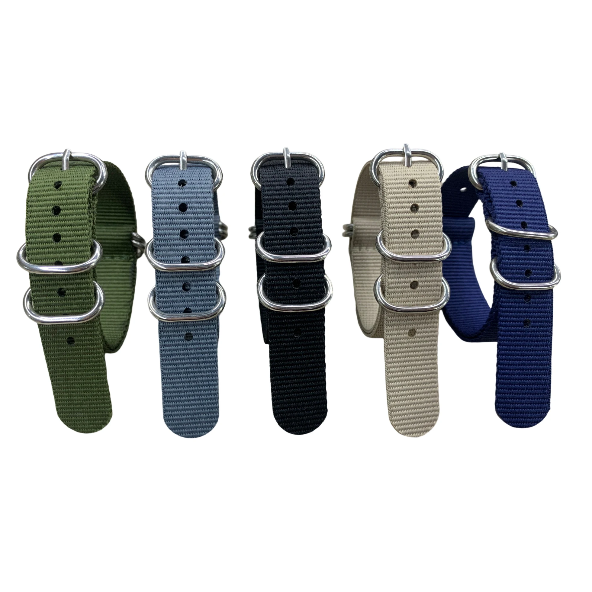 15mm Nylon Watch Band Ballistic Nylon Multicolor Replacement Watch Straps with Stainless Steel Buckle, 1pcs