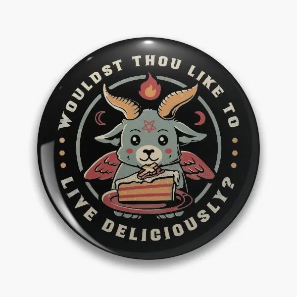 Wouldst Thou Like To Live Deliciously  Soft Button Pin Metal Clothes Badge Brooch Lapel Pin Cute Collar Lover Women Cartoon