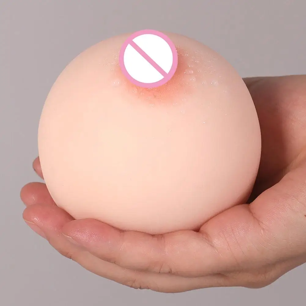 Pecho Artificial, juguetes de silicona falsos para hombres, masturbador, pelota para apretar antiestrés, Mini pechos suaves, juguete, coño de bolsillo, cuidado sexual