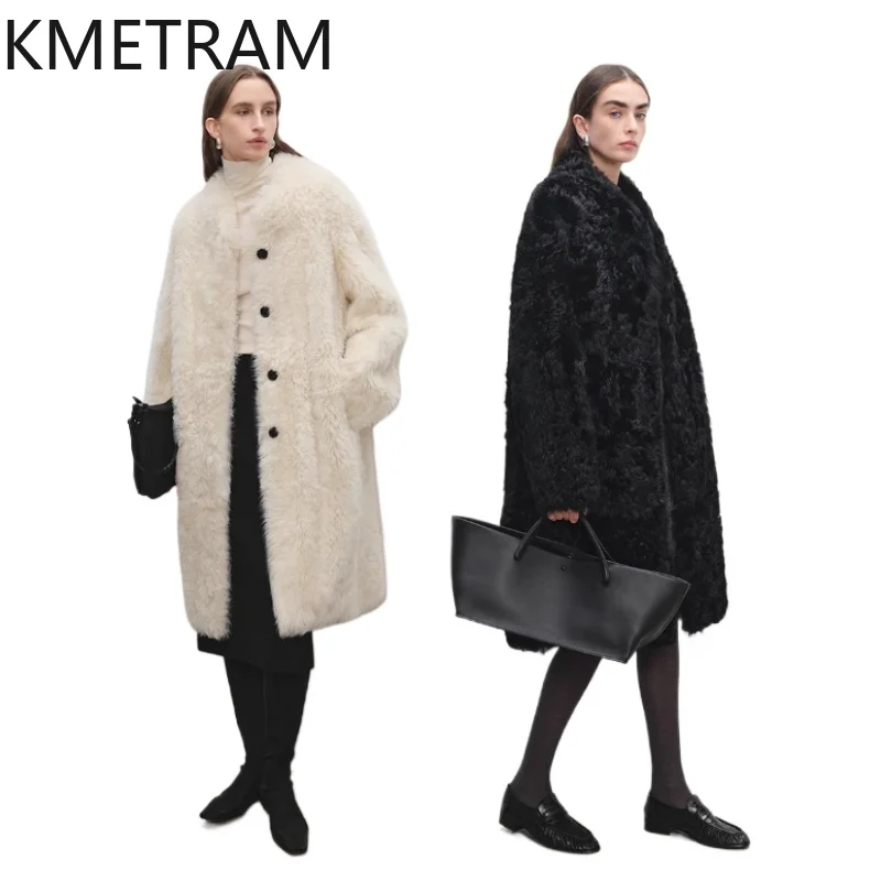 Natural Tuscany Sheepskin Wool Double Faced Fur Jacket Women Top Quality Long Real Fur Coat Winter Woman Clothing 2025 abrigos