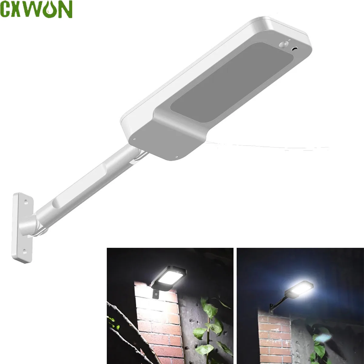 

Outdoor Solar Lighting Lamp with Motion Detector Solar Powered LED Lights 4 Modes Lighting Security Flood Light for Garland Wall