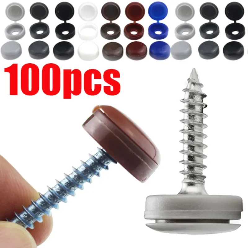 100Pcs Nails Screw Cap Decorative Cover Anti-rust Buckle Phillips Screw Plastic Protective Covers Nut Nail Caps Car Decor Parts