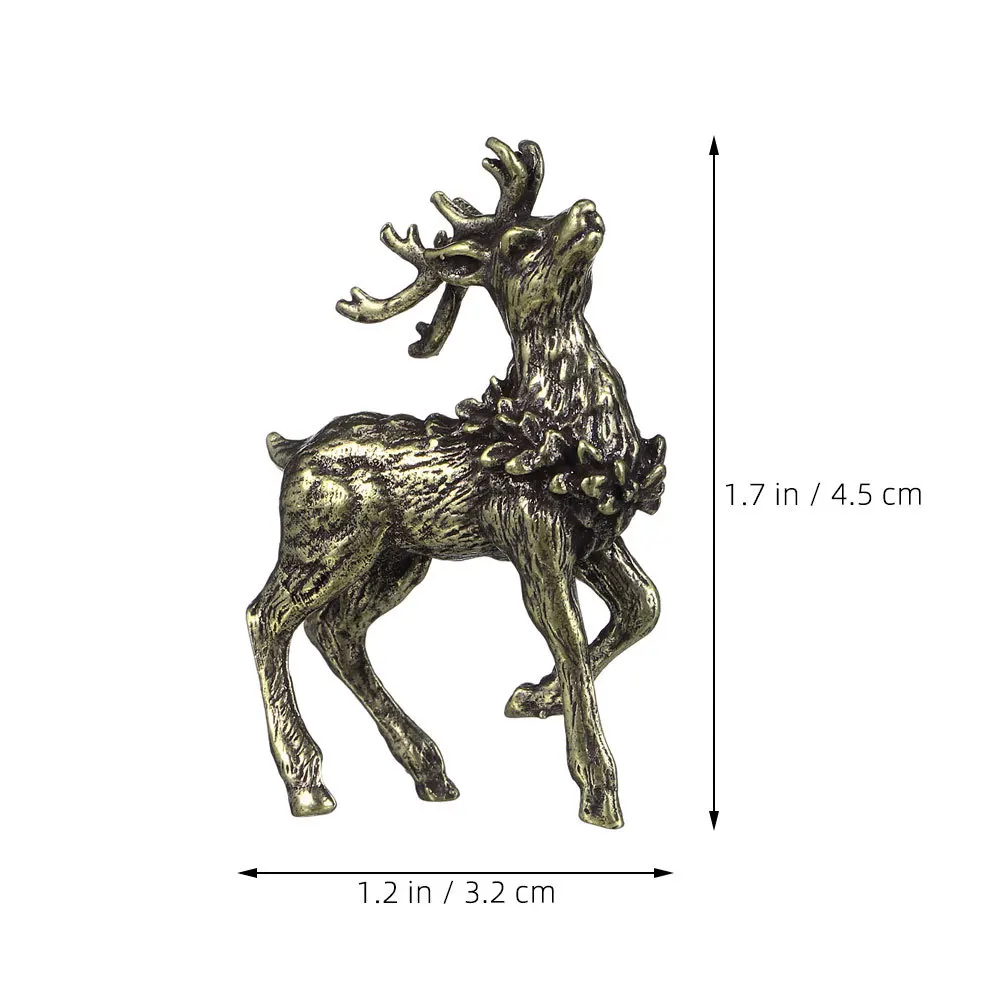 2pcs Brass Solid Sika Deer Craft Ornament For Solid Deer Decor Home Office Desktop Decoration Animal Home Decor