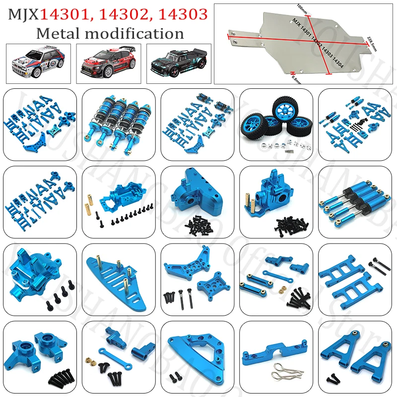 Hyper Go MJX 14301 14302 14303 1/14 Four-wheel Drive Remote Control Blue Metal Upgrade Accessories - Front Bumper - Drive Shaft