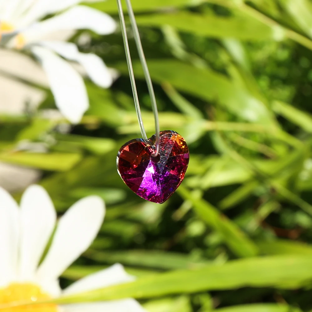 20Pcs 14mm Crystal Heart Beads Colorful Transparent Glass Bead For Fashion Jewelry Making DIY Pendant Earrings Necklace Bracelet