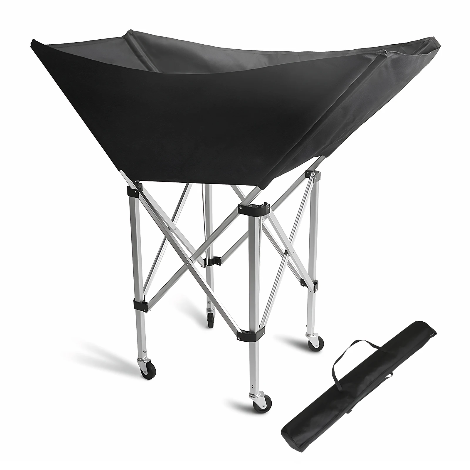 

Складная тележка для мячей с колесами для использования в помещении и на улице, универсальная тележка для мячей с сумкой для переноски для гаража или спортзала