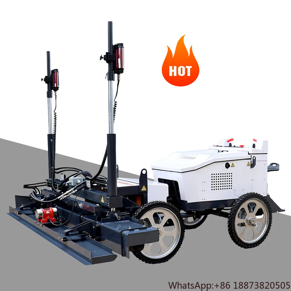 Gasoline Four Wheels Asphalt Concrete Road Paver Machine Ride on Concrete  Screed Machine
