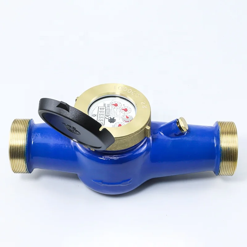 Residential Multi-Jet Dry Type Water Meter R160 / Dn 15/50 with Brass Closing Ring & Light Brass Body / High Sensitivity