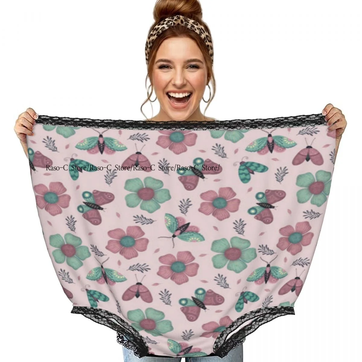 Funny Grandma Underwear Colorful Butterflies Moths And Flowers Casual Prank Presents