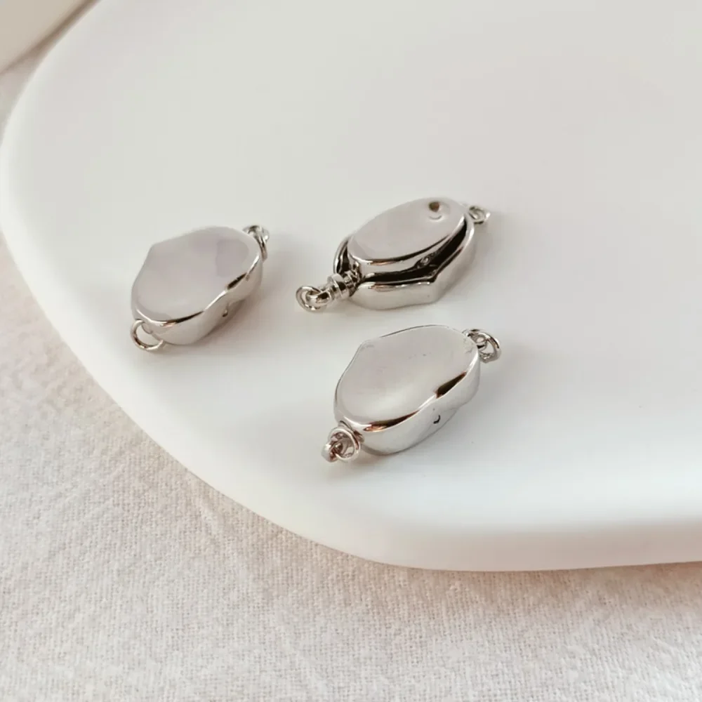 الأبيض K الذهب سبيكة على شكل قلب عصا مشبك اللؤلؤ سوار قلادة اتصال QQ رئيس DIY التبعي المشبك