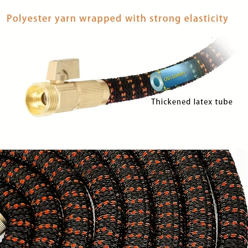 Garden Watering And Cleaning With Expandable Magic Hose, 3/4 Joint Sprinkler Head, 8-Function Water Gun, Sprinkler Device