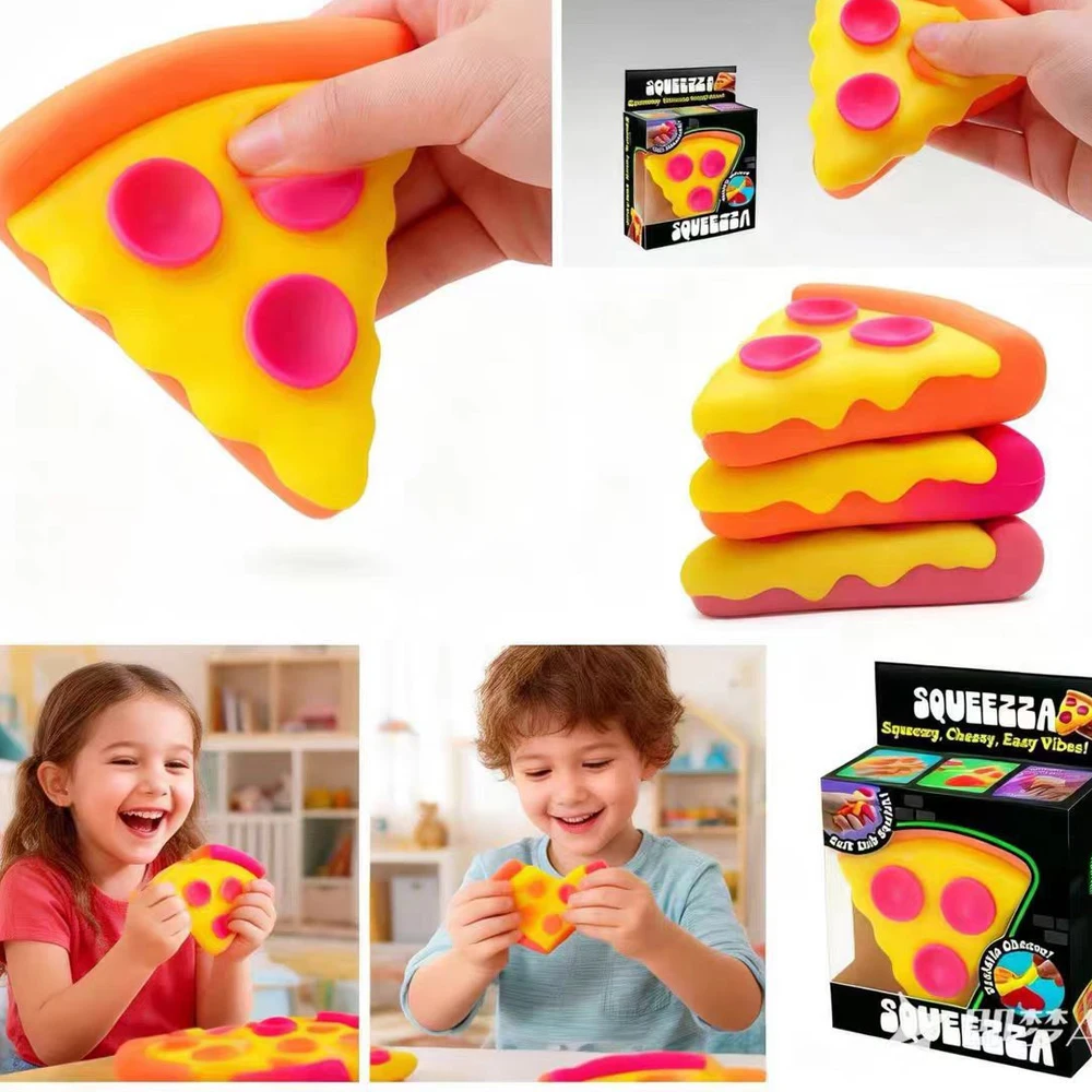 

Soft Pizza Shaped Squeeze Ornament, Adult Anxiety Stress Relief Fidget Decor