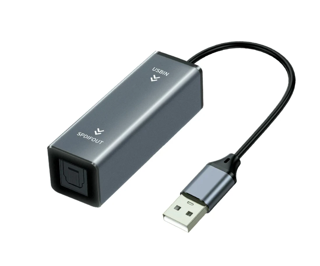 E-Easy To Use-USB To Optical Audio Adapter 24Bit/96KHZ USB To SPDIF Converter For Connecting Laptop