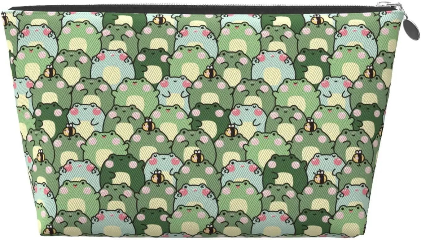 

Cute Chubby Frog Makeup Bag Women Travel Size Toiletries Leather Waterproof Toiletry Bag Travel Essentials for Shampoo, Conditio