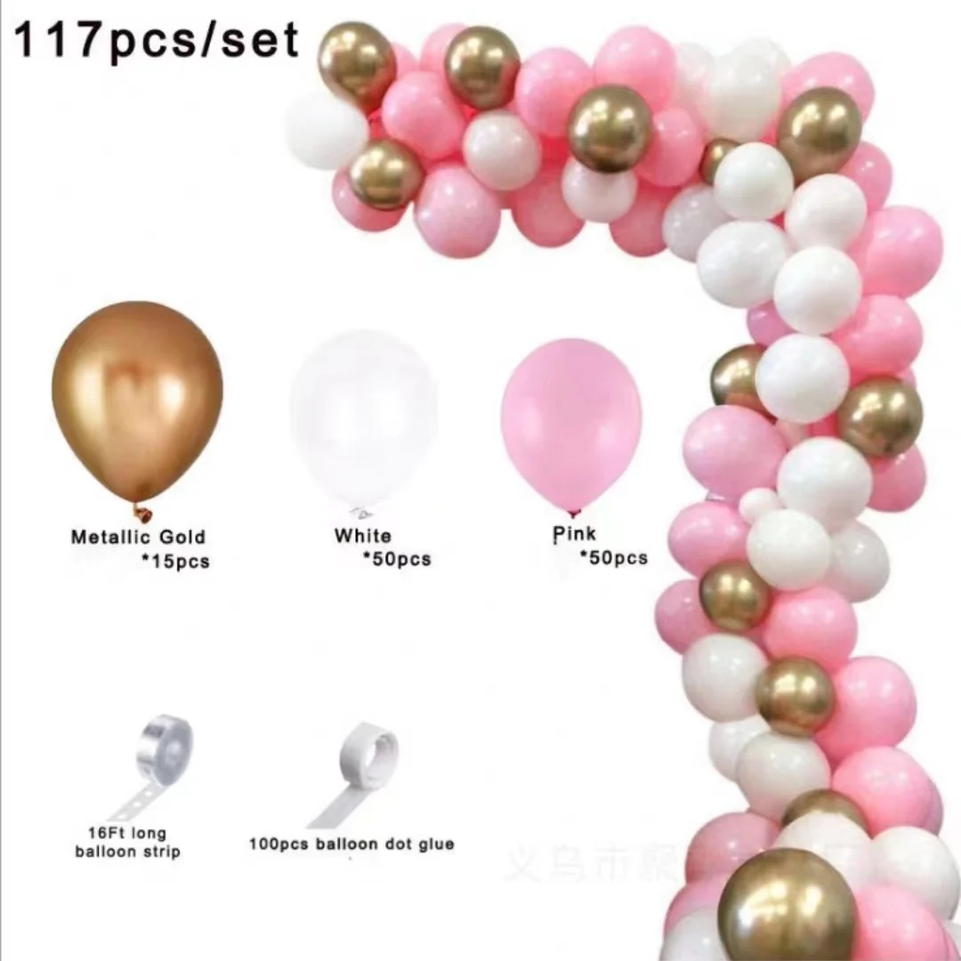 

Pink Balloons Chain 1 Set Of Latex Balloon Decorated With Boy/Girl Birthday Bachelorette Party Accessories Worldwide Support