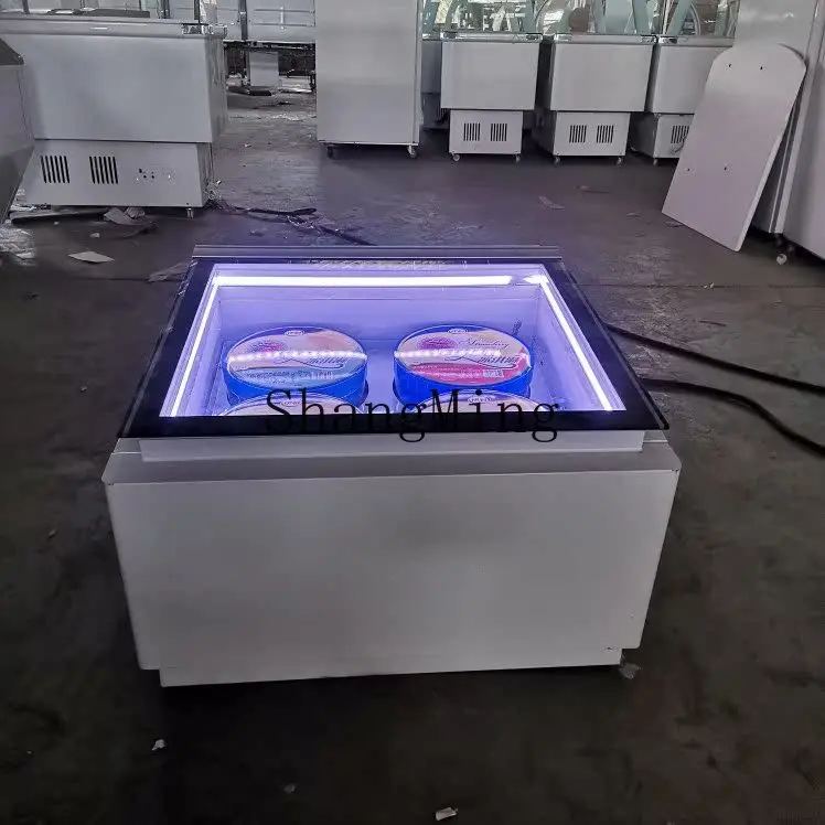 ZYY سطح المكتب العلوي الوجه إزالة الضباب آيس كريم خزانة عرض سميكة قطع الزبادي الفريزر