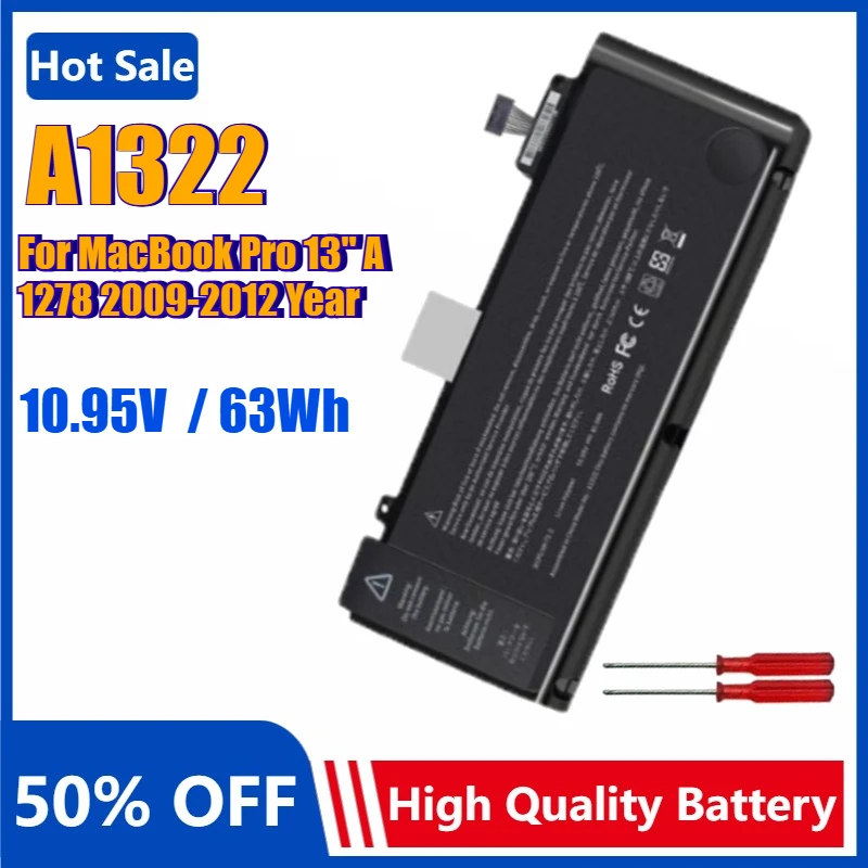Новый сменный аккумулятор для ноутбука A1322 63 Втч для MacBook Pro A1322 A1278 2009-2012 год 13 дюймов MC101 MD314 MD102 MC700 MB990 MB991